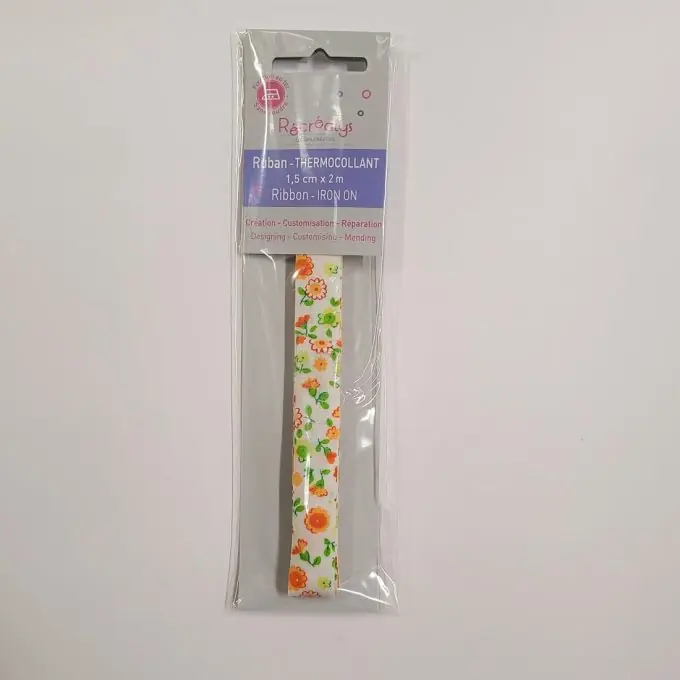 Kostenloser Rückversand Stoffstreifen 1,5cm x 2m blumig orange und grün