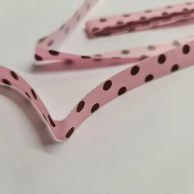 Stoffstreifen 1.5 cm x 2mPunkte rosa braun Highlight