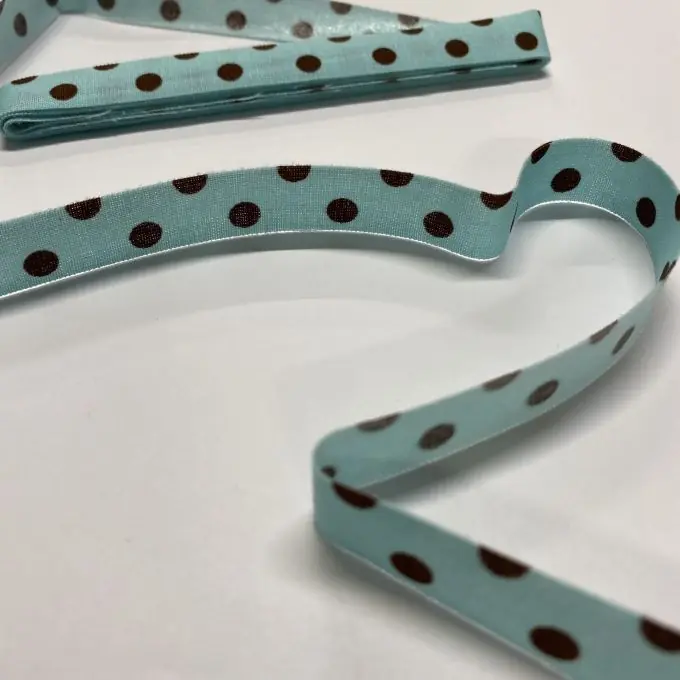 Stoffstreifen zum Aufbügeln 1.5m x 2m blau mit braunen Punkten Echt