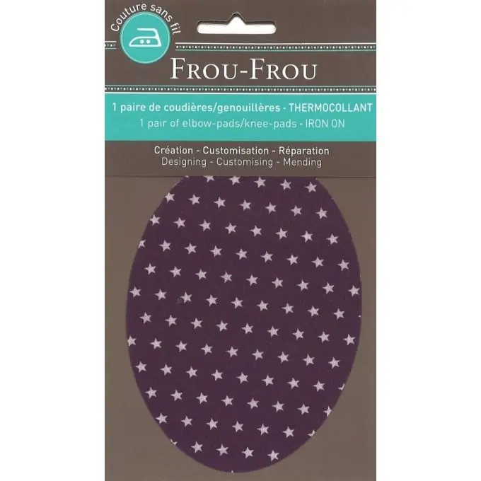Begrenztes Angebot Ellenbogen- und Kniepatch Sterne Pflaume, 7,4 x 9,6 cm