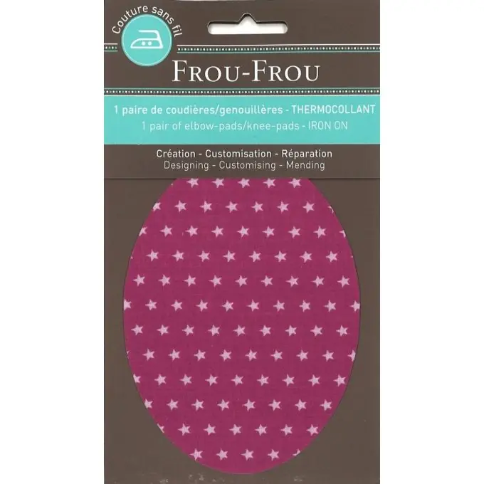 Günstig Knie-/Ellenbogen-Patch mit rosa-fuchsia Sternen, 7,4 x 9,6 cm