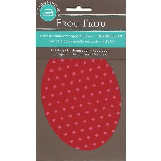 Knie-/Ellenbogen-Patch mit roten Sternen, 7,4 x 9,6 cm Top-Preis