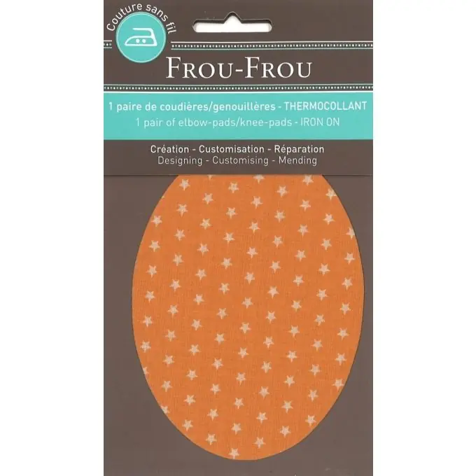 Knie-/Ellenbogen-Patch mit orangenen Sternen, 7,4 x 9,6 cm Markenprodukt