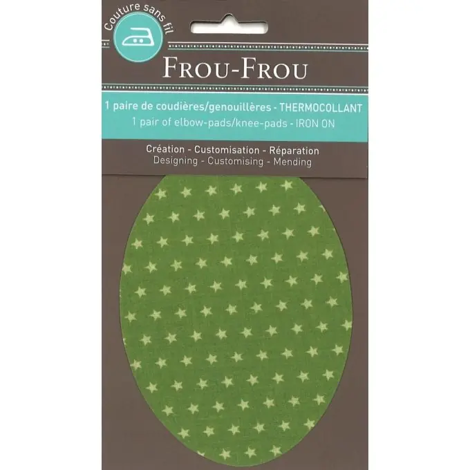 Kostenfreie Lieferung Knie-/Ellenbogen-Patch mit grünen Sternen, 7,4 x 9,6 cm