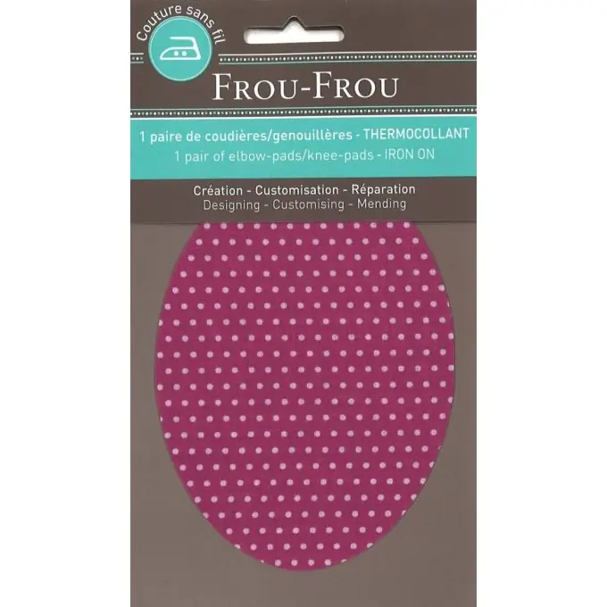 Ellenbogen- und Kniepatch mit rosa-fuchsiafarbenen Punkten, 7,4 x 9,6 cm Neu