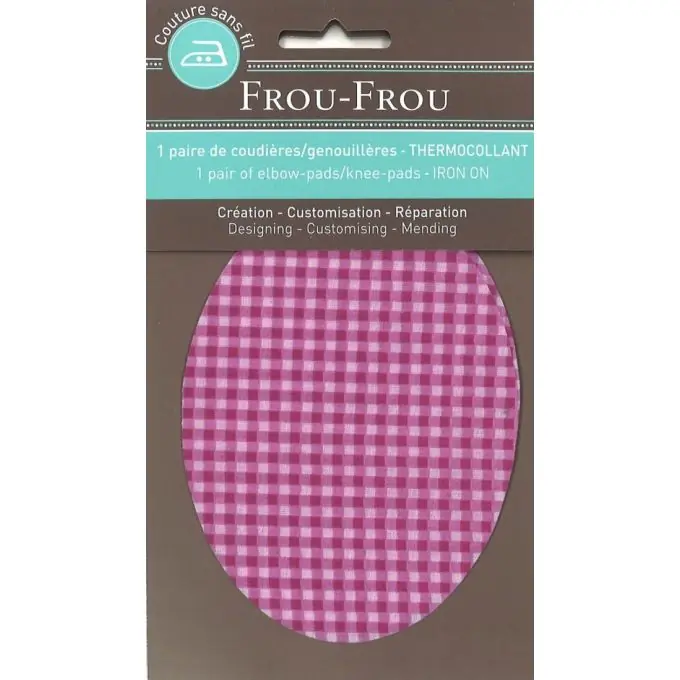 Knie-/Ellenbogen-Patch Vichy Rose Fuchsia 7,4 x 9,6 cm Abverkauf