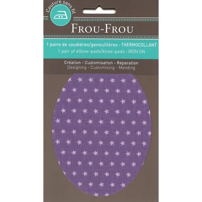 Knie-/Ellenbogen-Patch mit Sternenmuster in Lavendel, 8,8 x 12,1 cm Neu