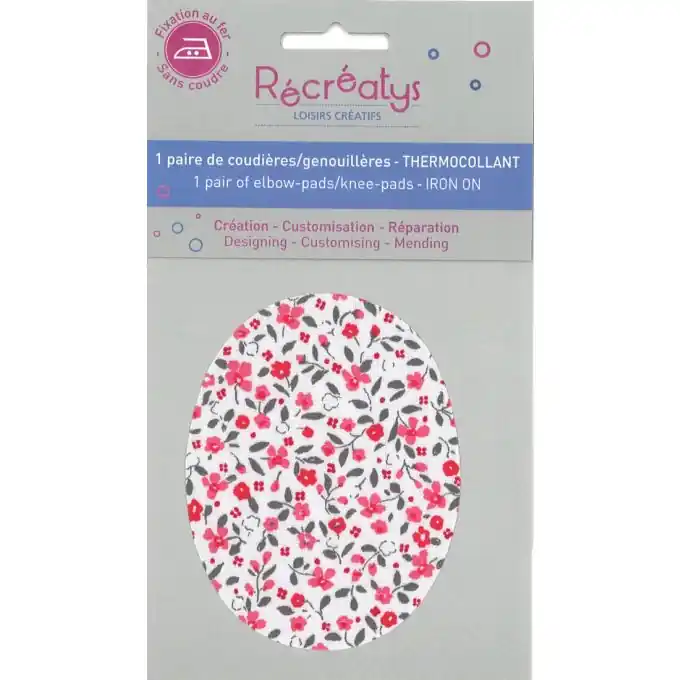 Ellenbogen/Knie Blumenmuster Patch rot Top-Angebot