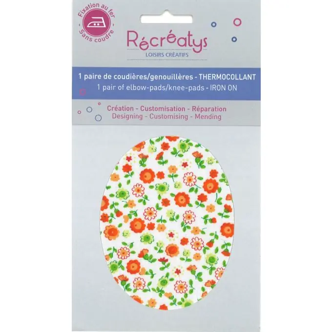 Direktkauf Ellenbogen/Knie Blumenmuster Patch in Orange und Grün