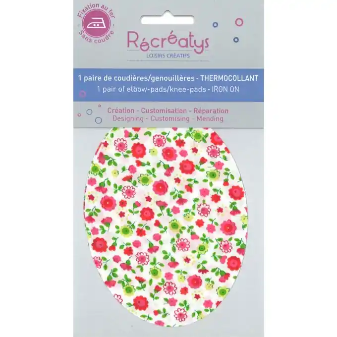 Neu Ellenbogen/Knie Blumenmuster Patch in Rot und Grün