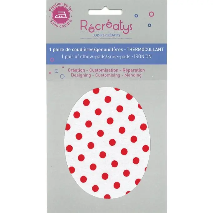 Meistverkauft Knie-/Ellenbogen-Patch weiß mit roten Punkten