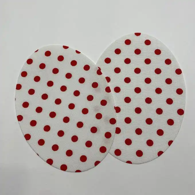 Knie-/Ellenbogen-Patch weiß mit roten Punkten zum Aufbügeln Solange Der Vorrat Reicht