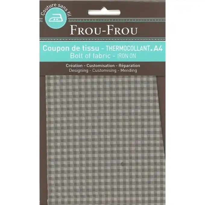 Stoff zum Aufbügeln A4 Vichy Taupe Kostenloser Versand