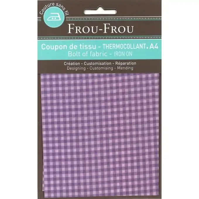 Stoff zum Aufbügeln A4 Vichy Hellviolett Preis Gesenkt