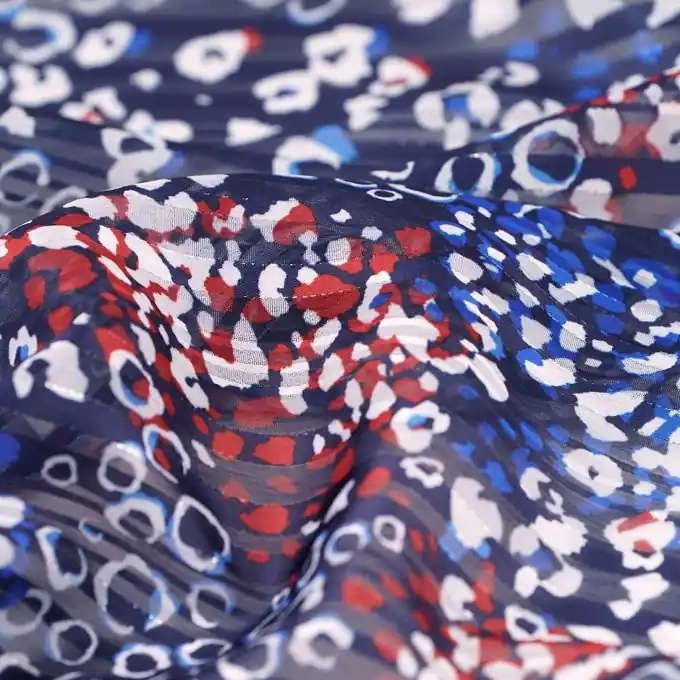 Chiffon Lurex Leopard marinebblau Gleich Bestellen