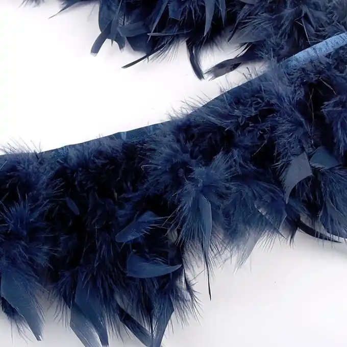 Schneller Versand Mini-Boa-Federnband aus Entenfedern, Dunkelblau