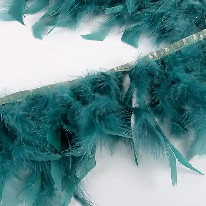 Mini-Boa-Federnband – Entenfedern, petrolfarben Hochwertig
