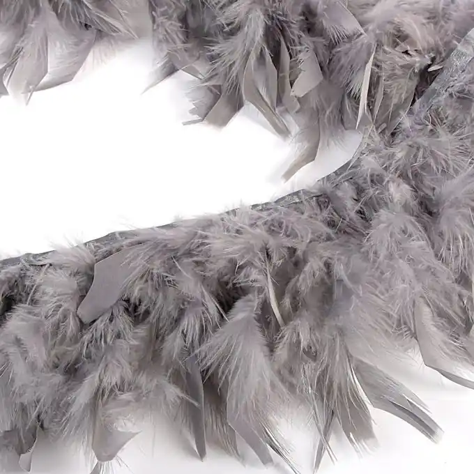 Graues Federband pro Meter – Dekorativ & Vielseitig Bestseller