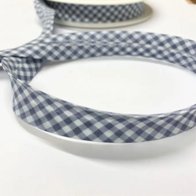 Jetzt Kaufen Borte 20 mm blau grau Vichy