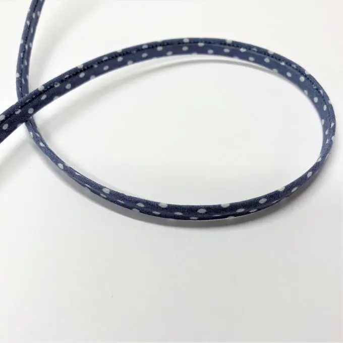 Gleich Bestellen Kordel 7 mm Dunkelblau Grau mit Punkten