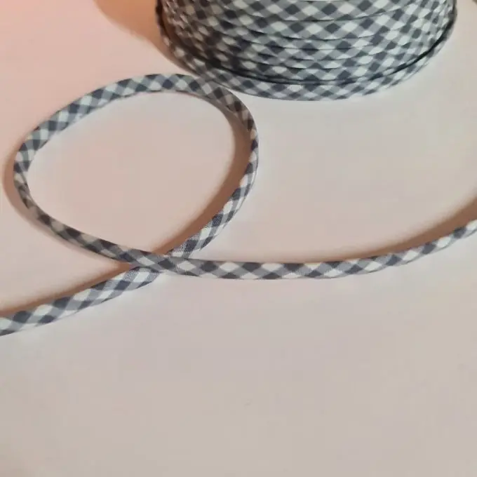 Geprüft Kordel 7 mm blau grau Vichy