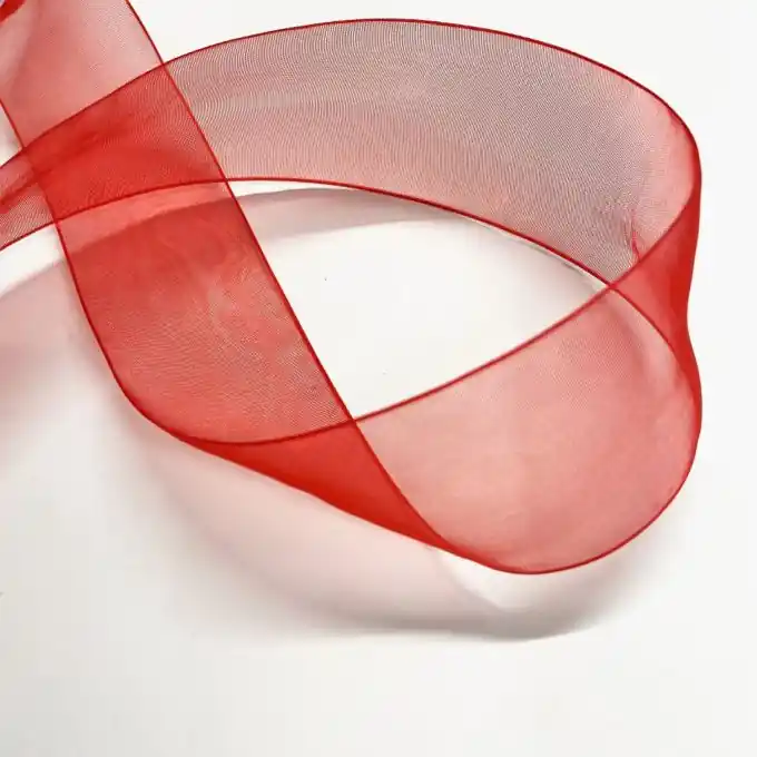 Organza Band 38 mm rot Direktkauf