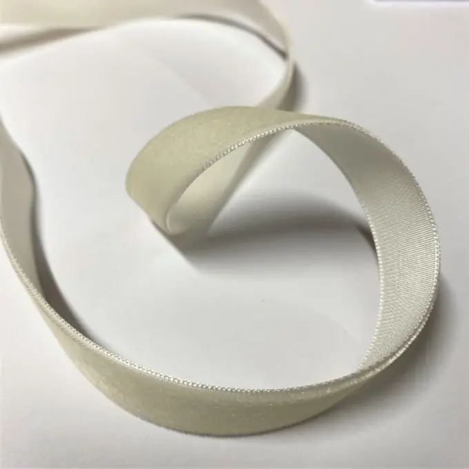 Echt Samtband 16 mm elfenbein
