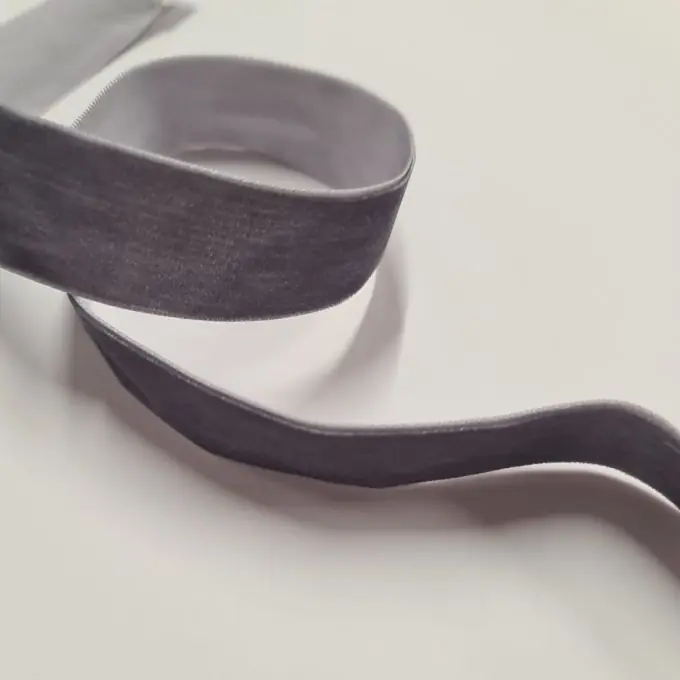 Direkt Vom Hersteller Samtband 25 mm Anthrazitgrau