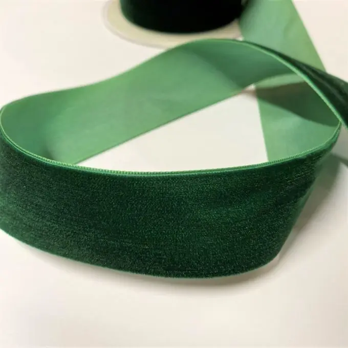 Samtband 38 mm dunkelgrün Direkt Vom Hersteller