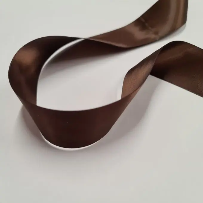 Preis Gesenkt Band aus dunkelbraunem Satin, 38 mm breit