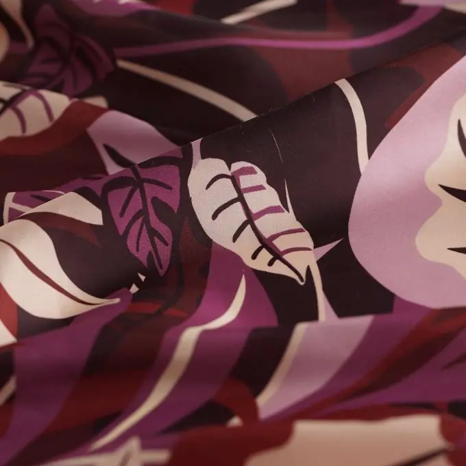 Satin Polyester Blätter pflaume Meistverkauft