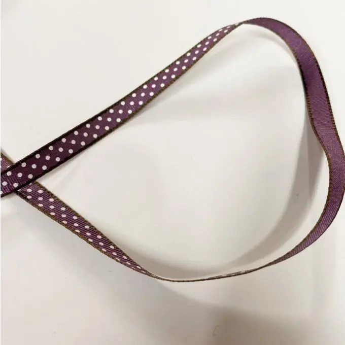 Im Trend Band gros grain pois 6 mm violette