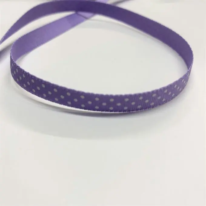 Band gros grain polka dots 6 mm lila Premium