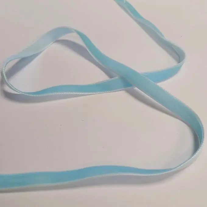 Samtband einfarbig 9 mm azurblau Markenprodukt