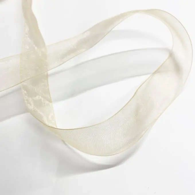 Uni orange 25 mm organza ribbon Markenware