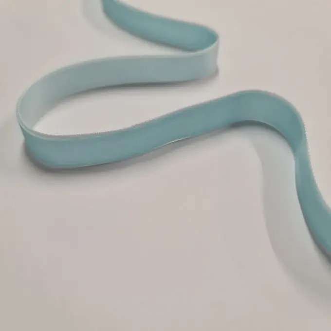 Billig Samtband einfarbig 16 mm hellblau