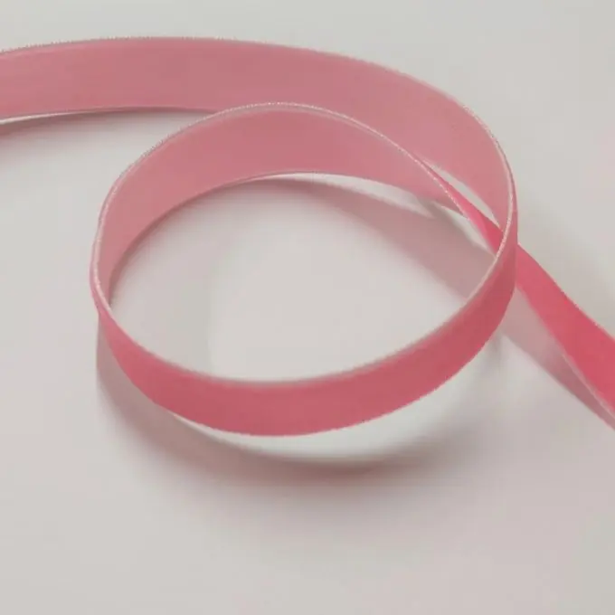 Super-Preis Samtband einfarbig 16 mm Bonbonrosa