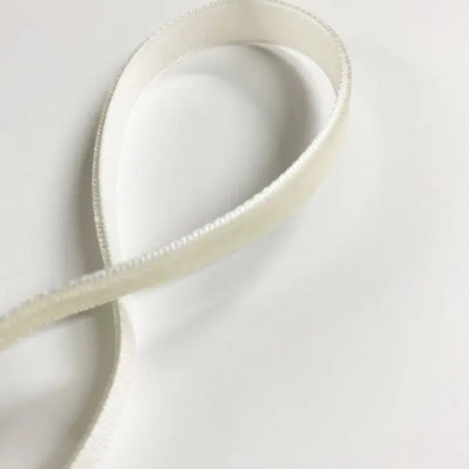 Echt Samtband einfarbig 9 mm elfenbein perlmutt