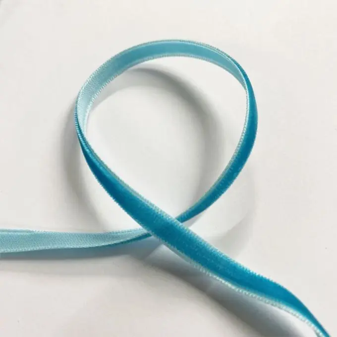 Samtband einfarbig 6 mm türkisblau Kostenfreie Lieferung