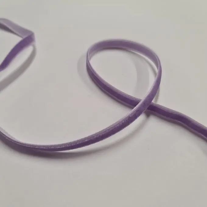 Kostenloser Versand Samtband einfarbig 6 mm lila
