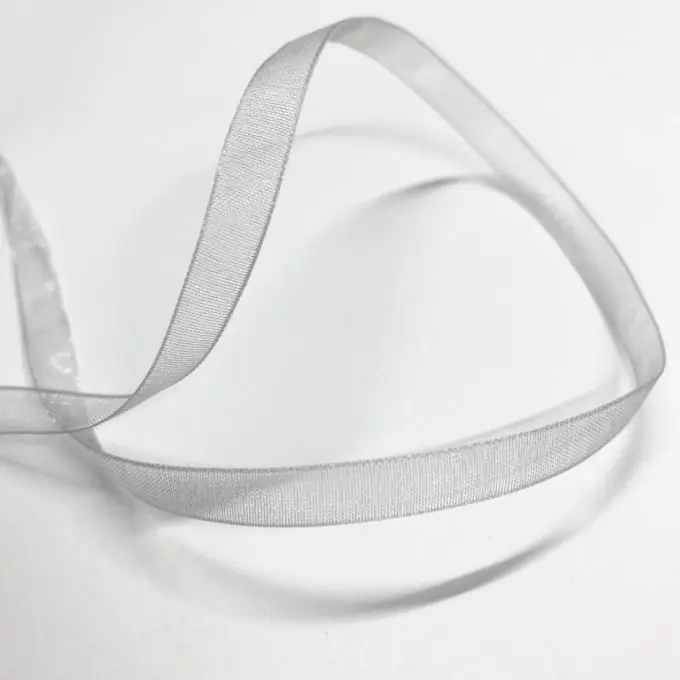 Aktuell Organza ribbon plain 6 mm gray