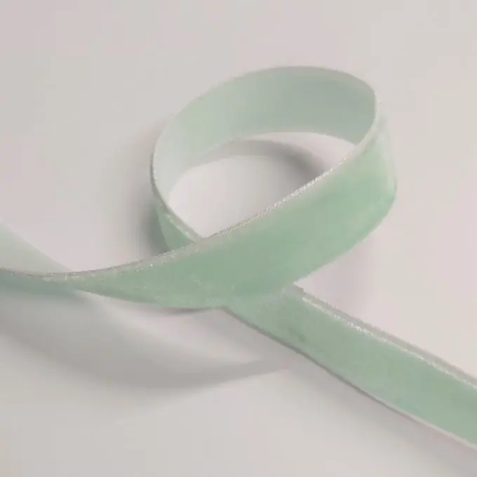 Samtband einfarbig 16 mm Jade-Weichheit Schneller Versand