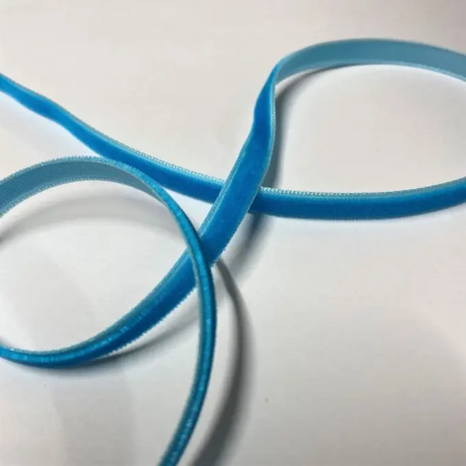 Samtband einfarbig 6 mm azurblau Hochwertig