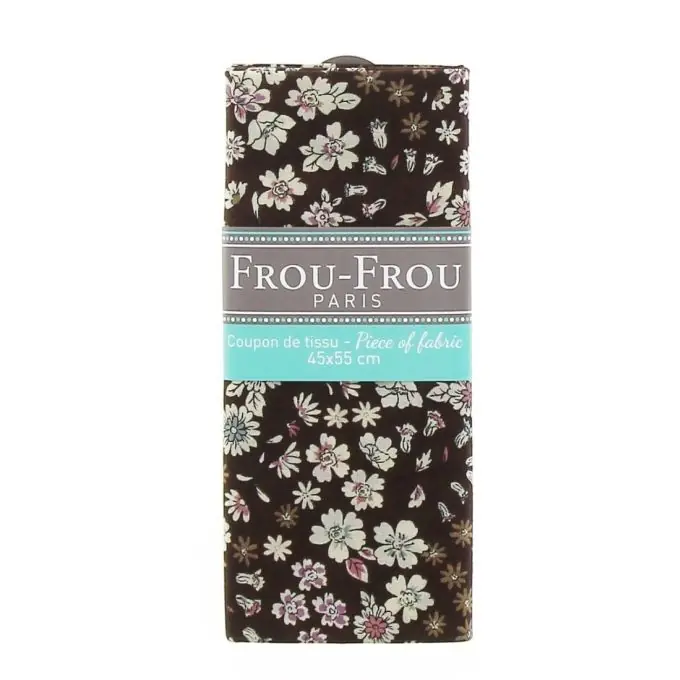 Kostenloser Rückversand Stoffabschnitt 100% Baumwolle blumig 45x55cm Schokolade