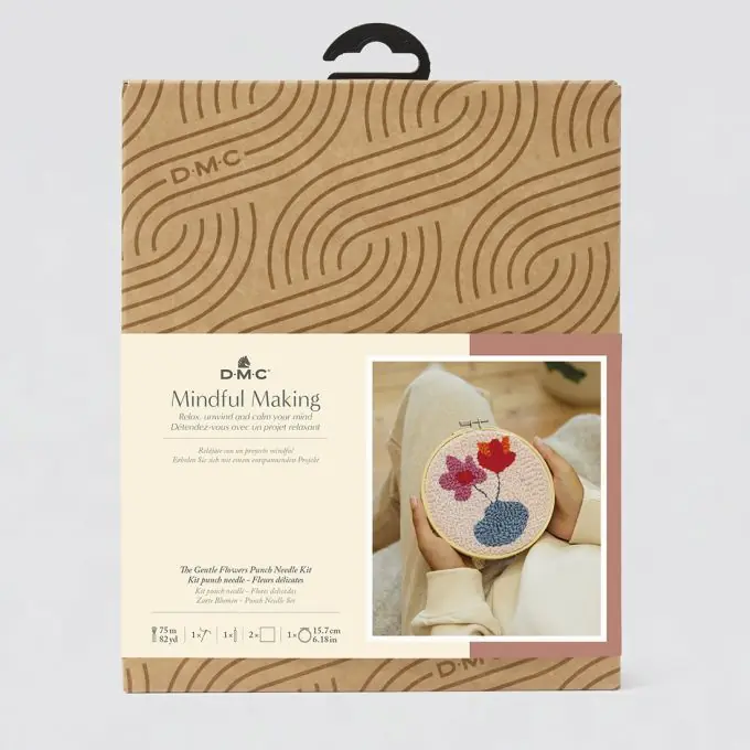 Versand Am Gleichen Tag Punch-Needle-Set für Achtsamkeit: Modernes Blumenmuster.