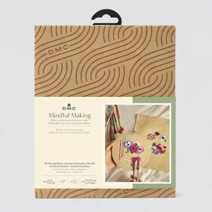 Nur Für Kurze Zeit Anemonen Stick-Set mit farbenfrohem Mouliné Garn