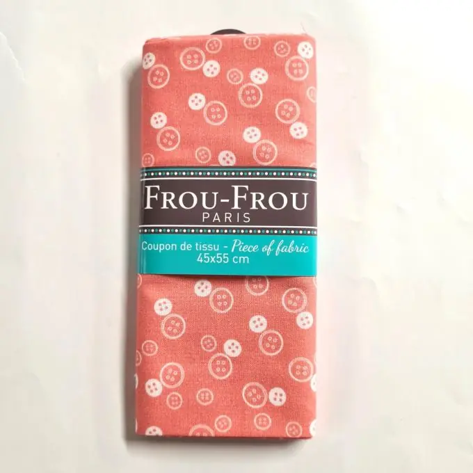 Direkt Vom Hersteller Stoffabschnitt 100% Baumwolle mit Knopfmuster 45x55cm in pudrigem Rosa