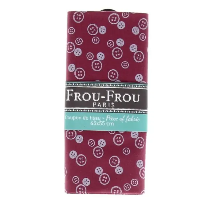 Versand Am Gleichen Tag Stoffabschnitt 100% Baumwolle mit Knopfmuster 45x55cm in dunkelrosa