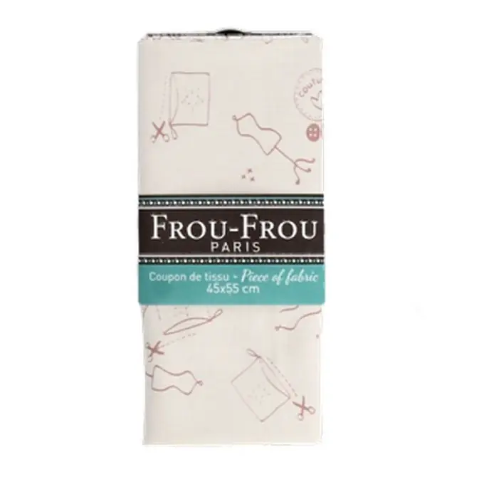 Stoffabschnitt 100% Baumwolle mit Nähmannequin-Muster 45x55cm orange Letzte Chance