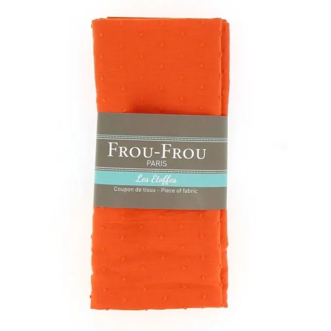 Zertifiziert Grosser Abschnitt für einfarbigen Stoff 135x80cm mit Orangen-Punkten